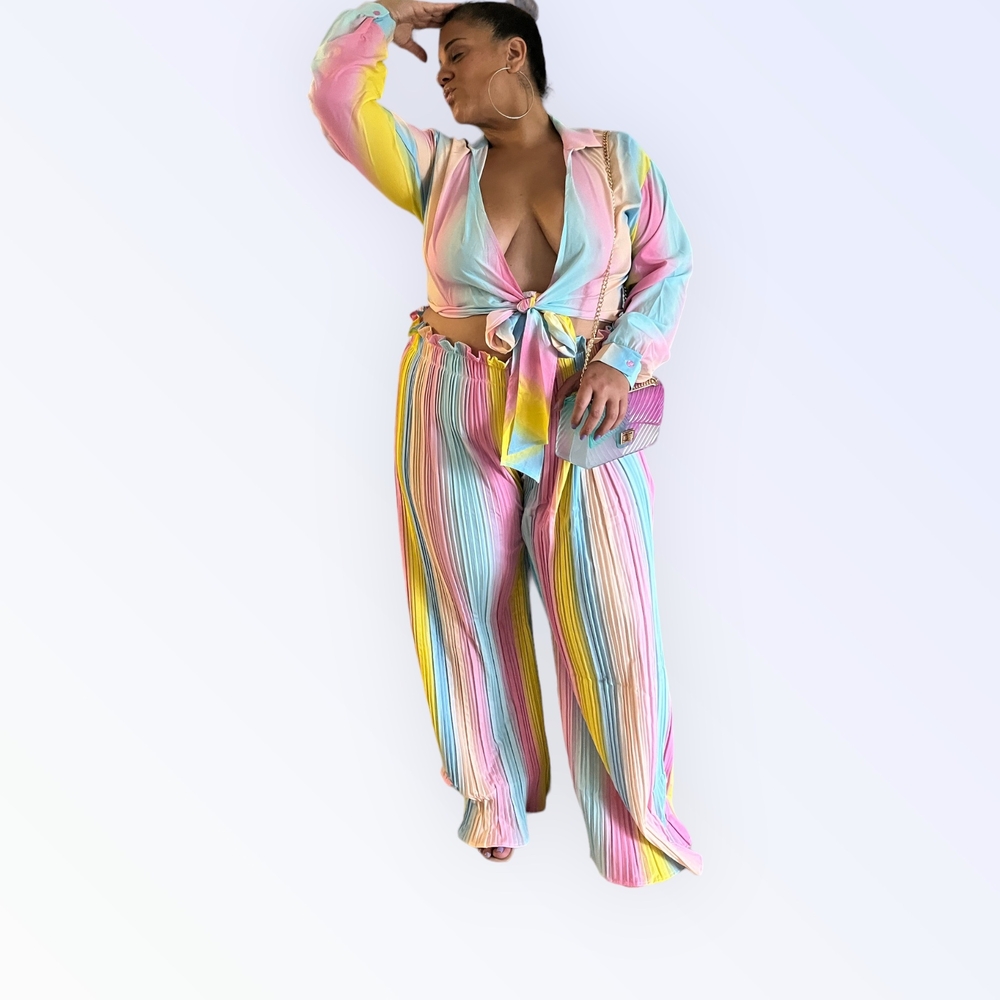 Colorful Striped Women's Jumpsuit